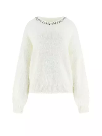 GUESS | Nombre del producto: Pullover ARISA
Marca: GUESS
Color: blanco
Categorías: Moda,Mujer

Largo de manga: Manga larga
Escote: Cuello redondo
Material: Punto,Poliéster / Poliamida
Diseño: Liso
Corte (Prenda superior): Regular
Estilo: Young Fashion,Glamour
 | 